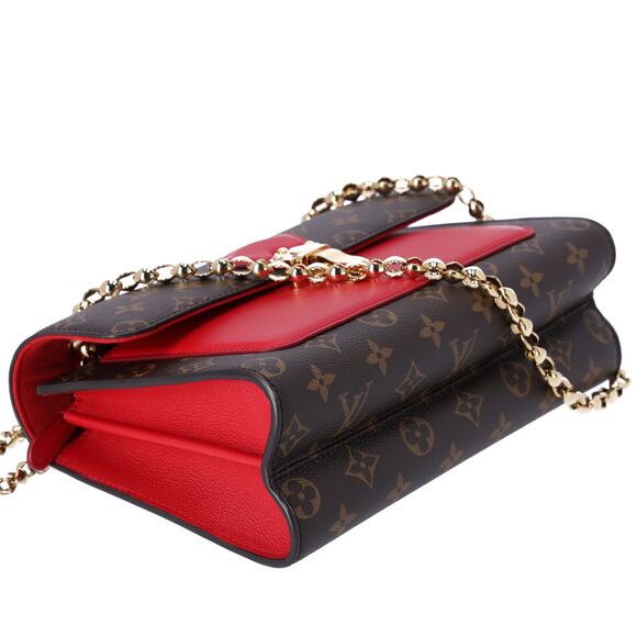 Louis Vuitton Victoire Brown Monogram Shoulder Bag M41731 Cerise Red Canvas - Picture 6 of 8